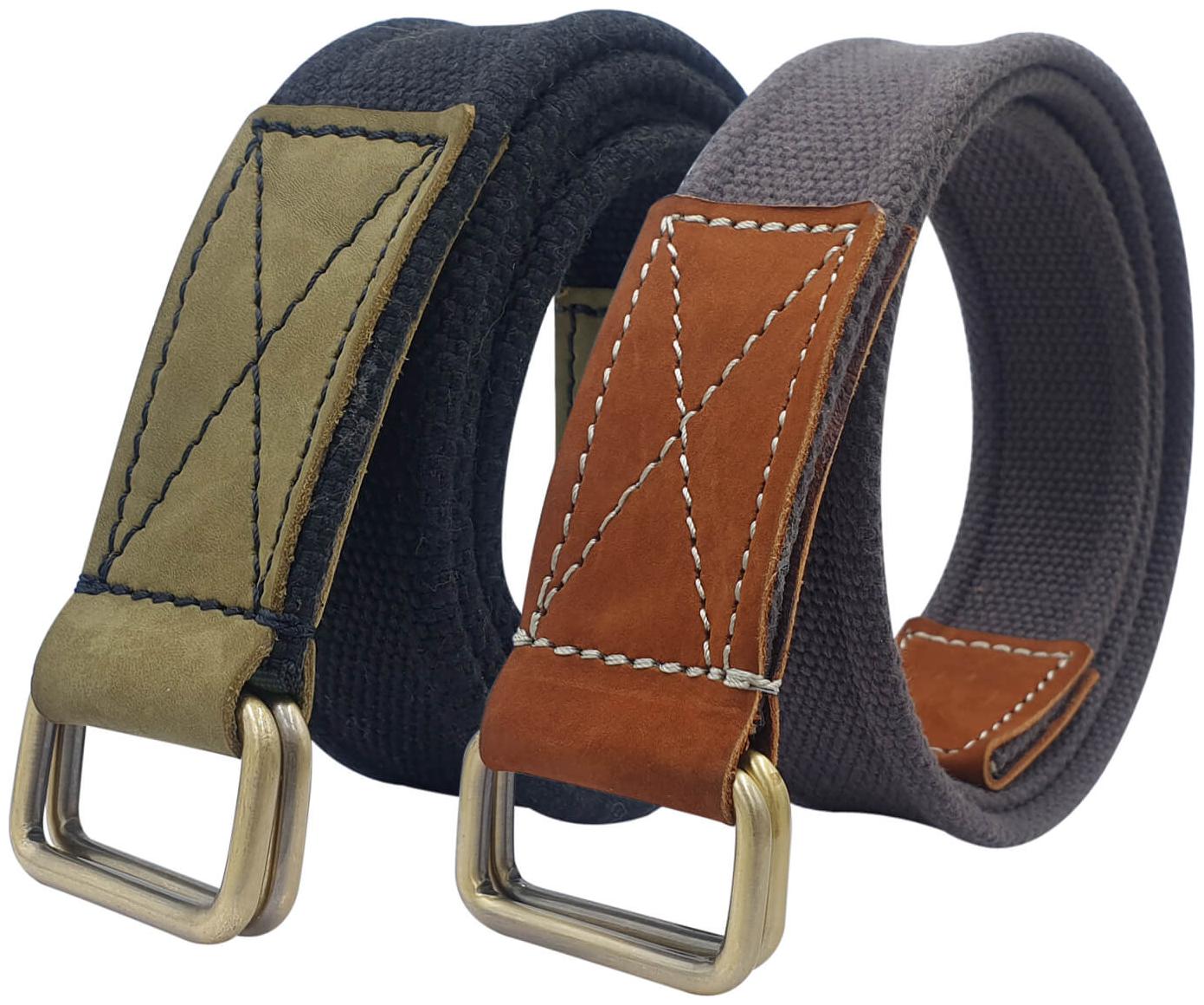 

Baluchi The Combo of Cotton Canvas Unisex Belts with Double D-Ring Buckle