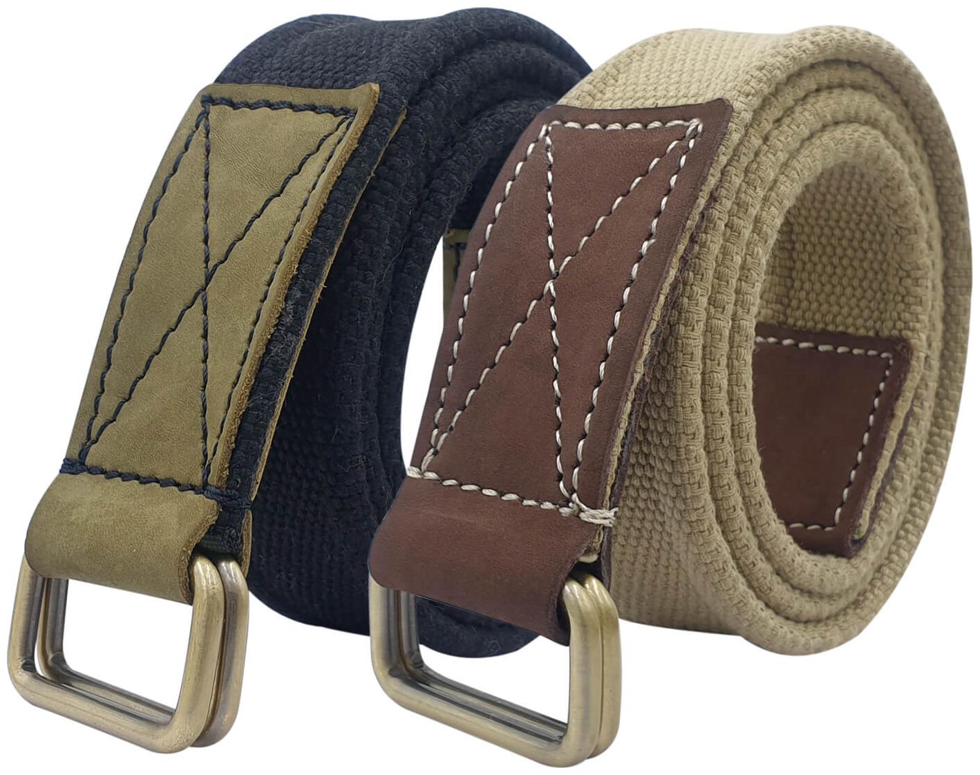 

Baluchi The Combo of Cotton Canvas Unisex Belts with Double D-Ring Buckle