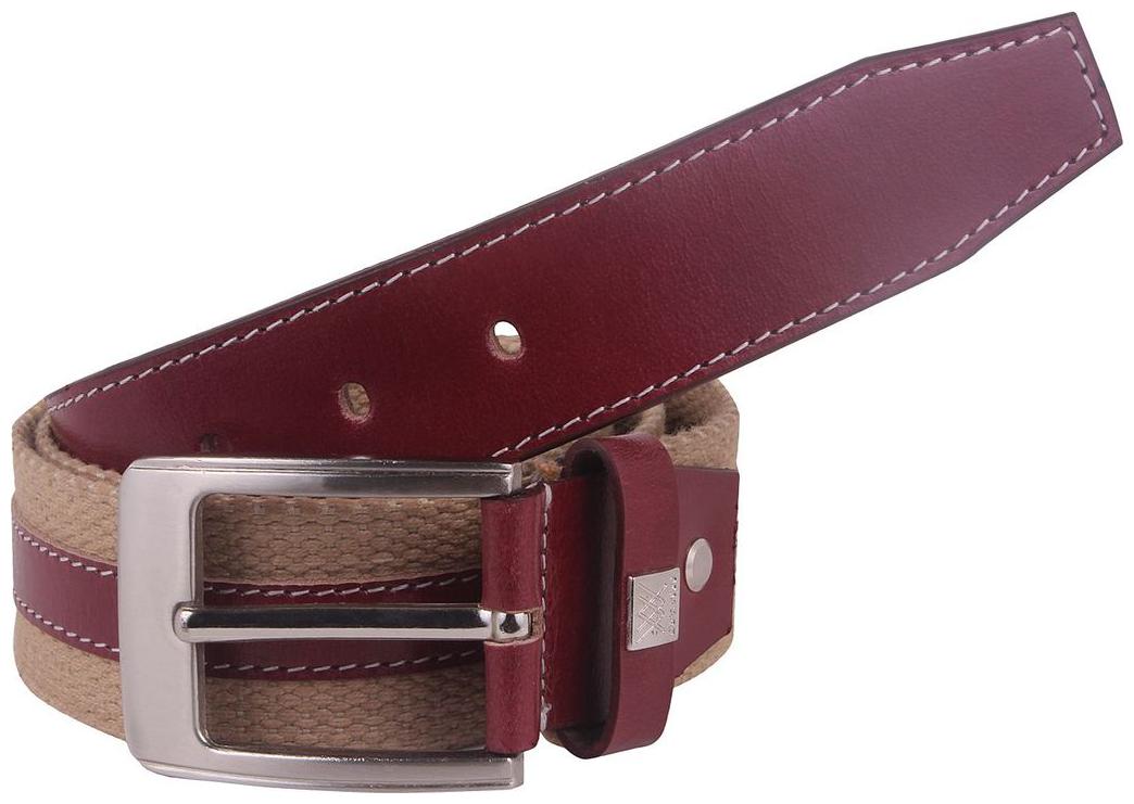 

Beige Maroon Mens Leather Belt