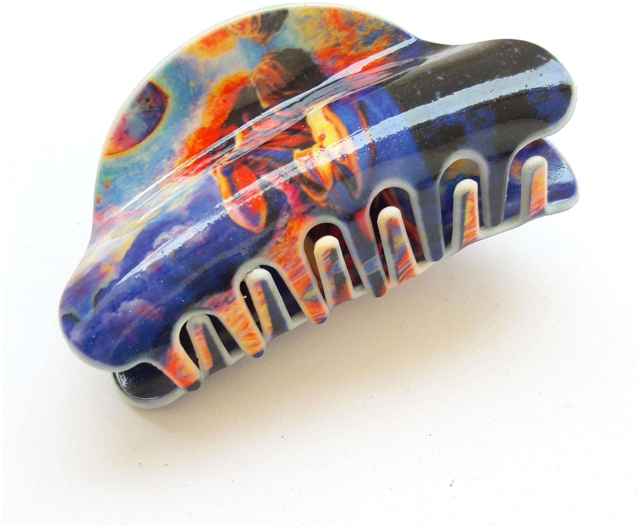 

Birdware Digital Print Medium size Multi Color Premium class Material Stone Butterfly clip For Women (Multicolor) Hair Claw (Multicolor)