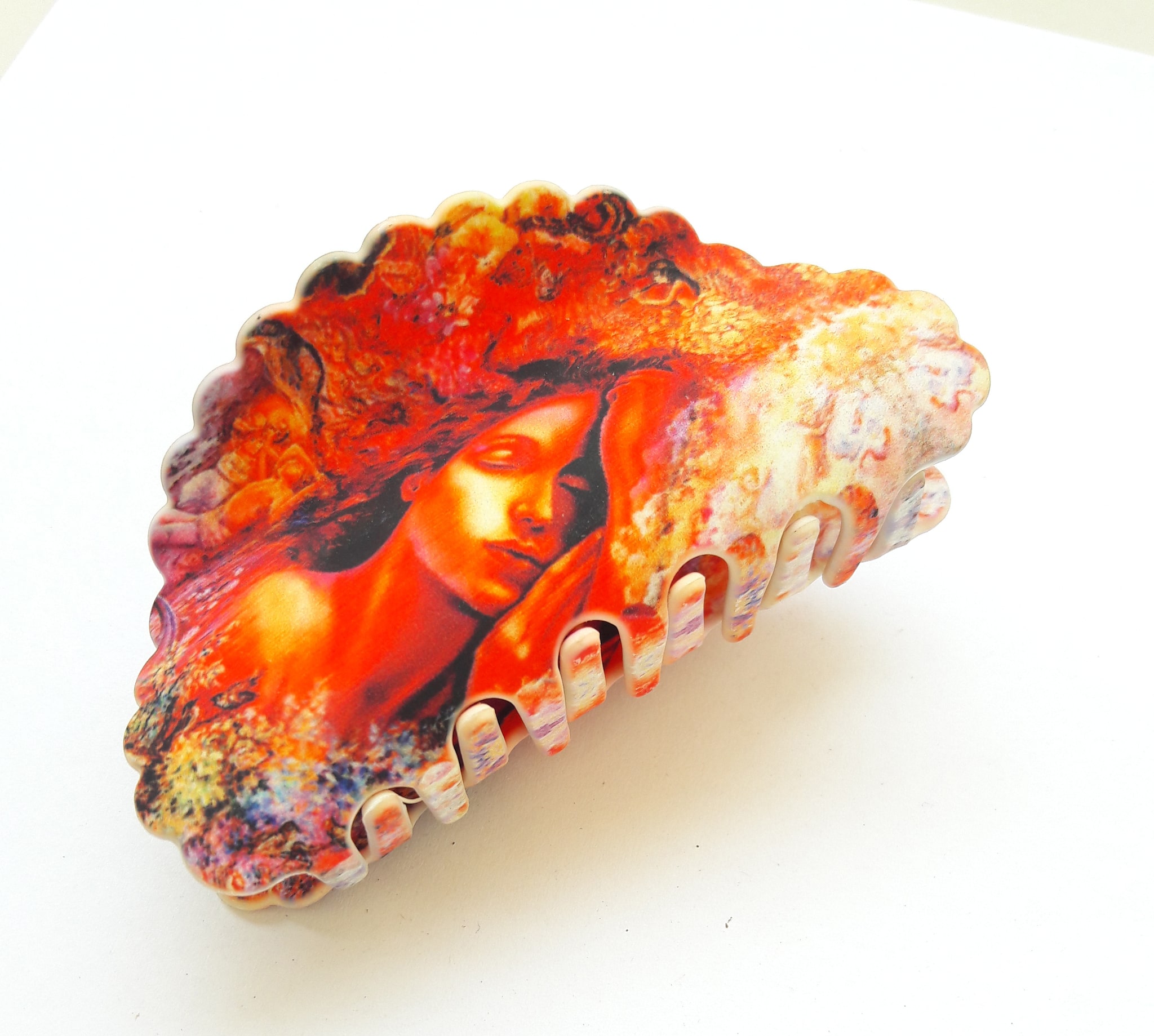 

Birdware Digital Print Medium size Multi Color Premium class Material Butterfly clip For Women Hair Claw