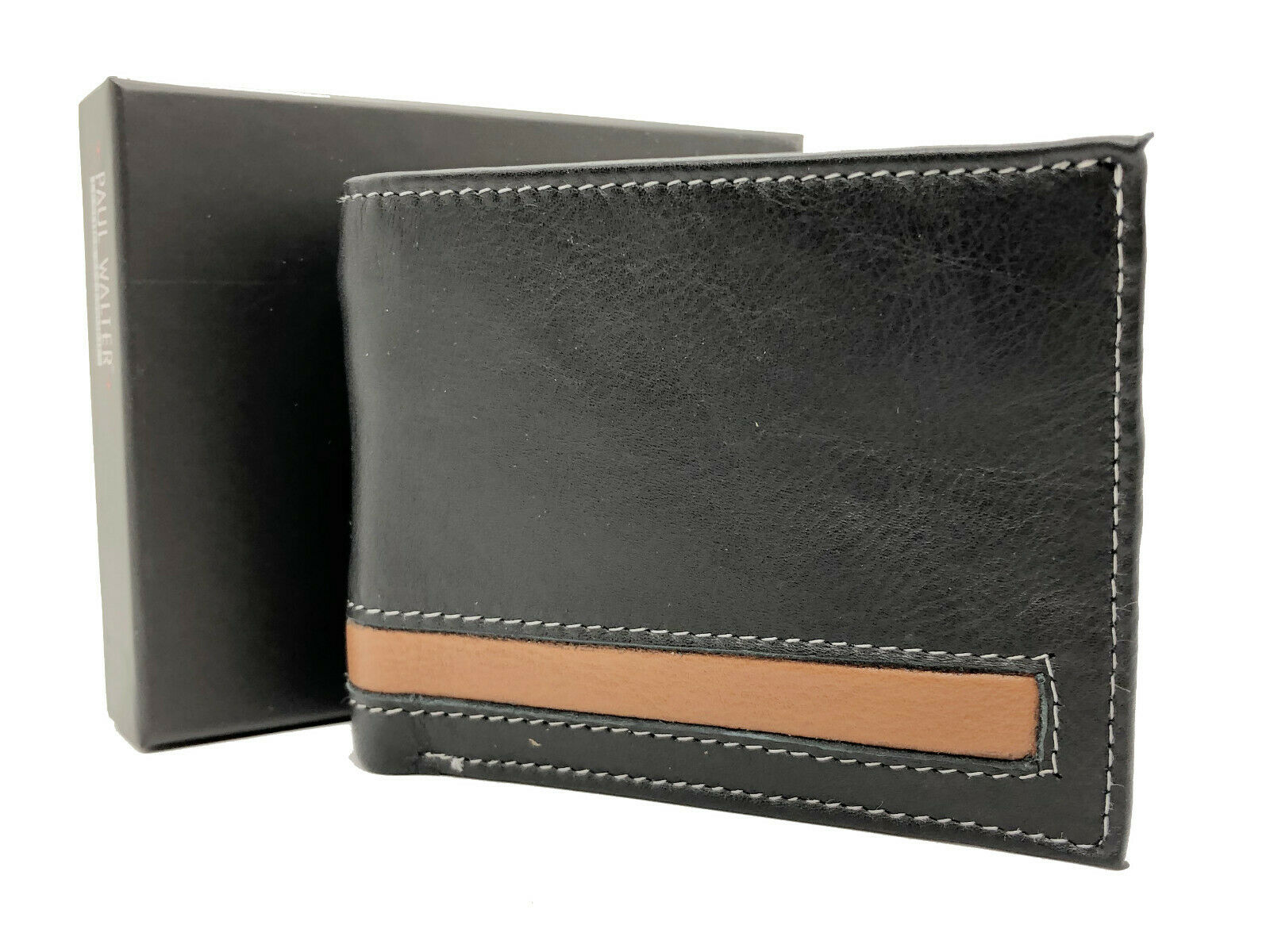 

Black Handcrafted Cowhide Leather Men s Bifold Premium Wallet Gift Box