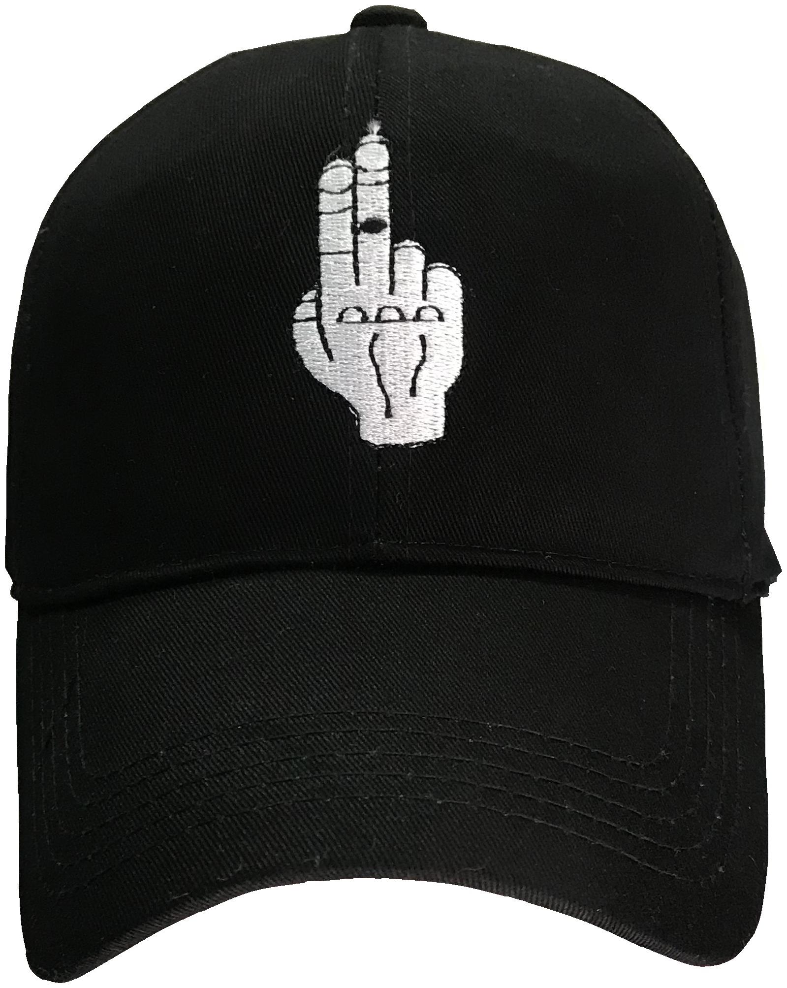 

Black White Designed Hand Embroidered Baseball Cap