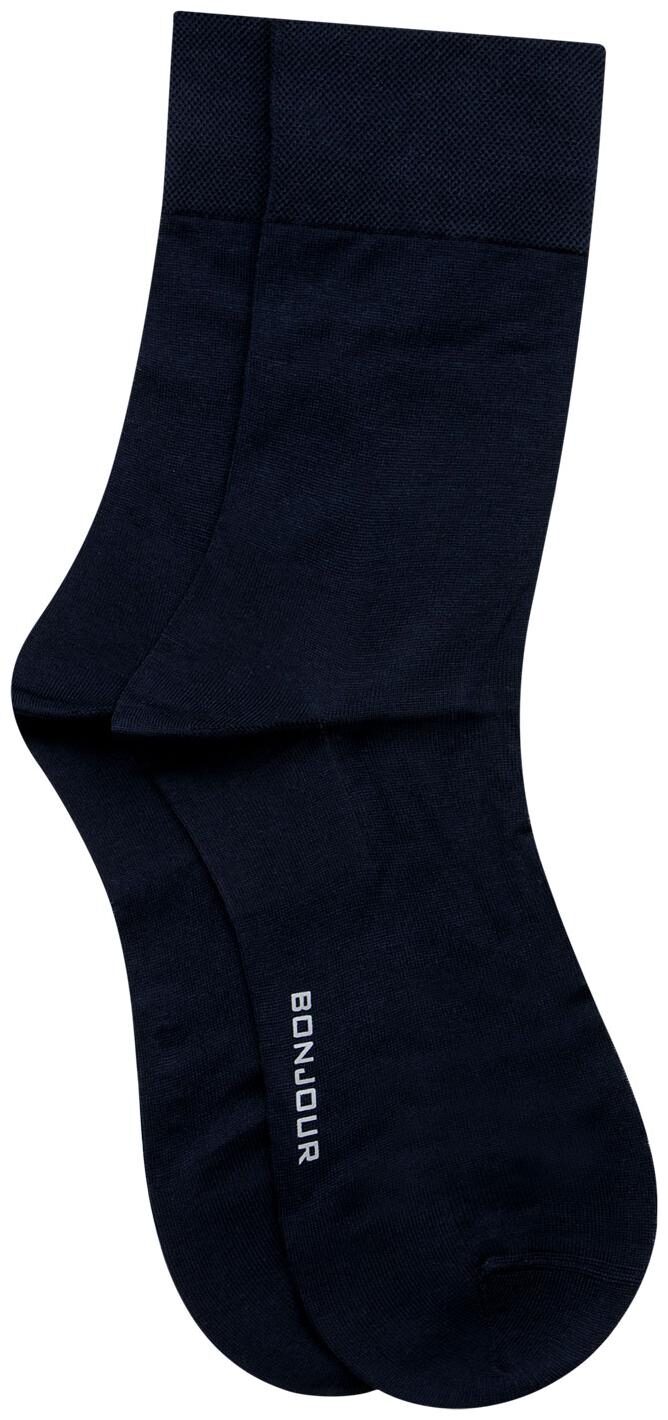 

Bonjour Navy blue Cotton Crew length socks ( 1 pair )
