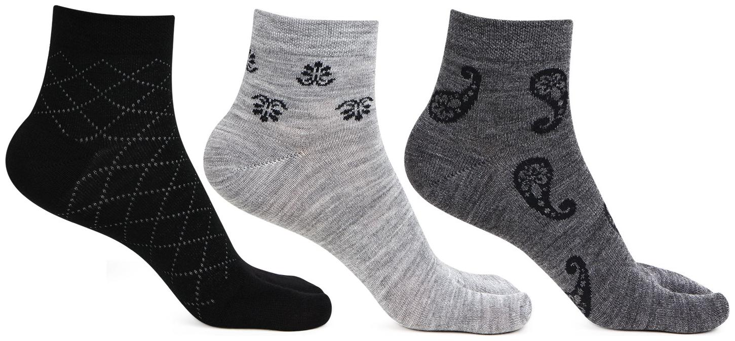 

Bonjour Ladies Woolen Thumb Ankle Socks-Pack Of 3