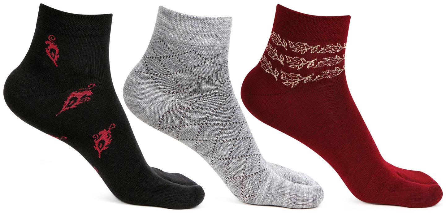 

Bonjour Ladies Woolen Thumb Ankle Socks-Pack Of 3