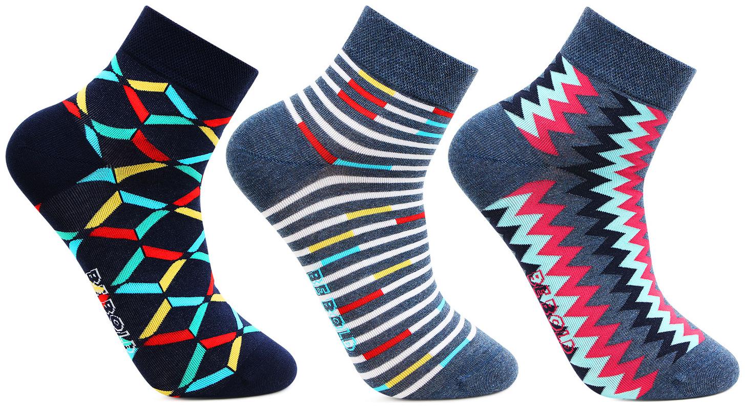 

Bonjour Assorted Cotton Ankle length socks ( Pack of 3 )
