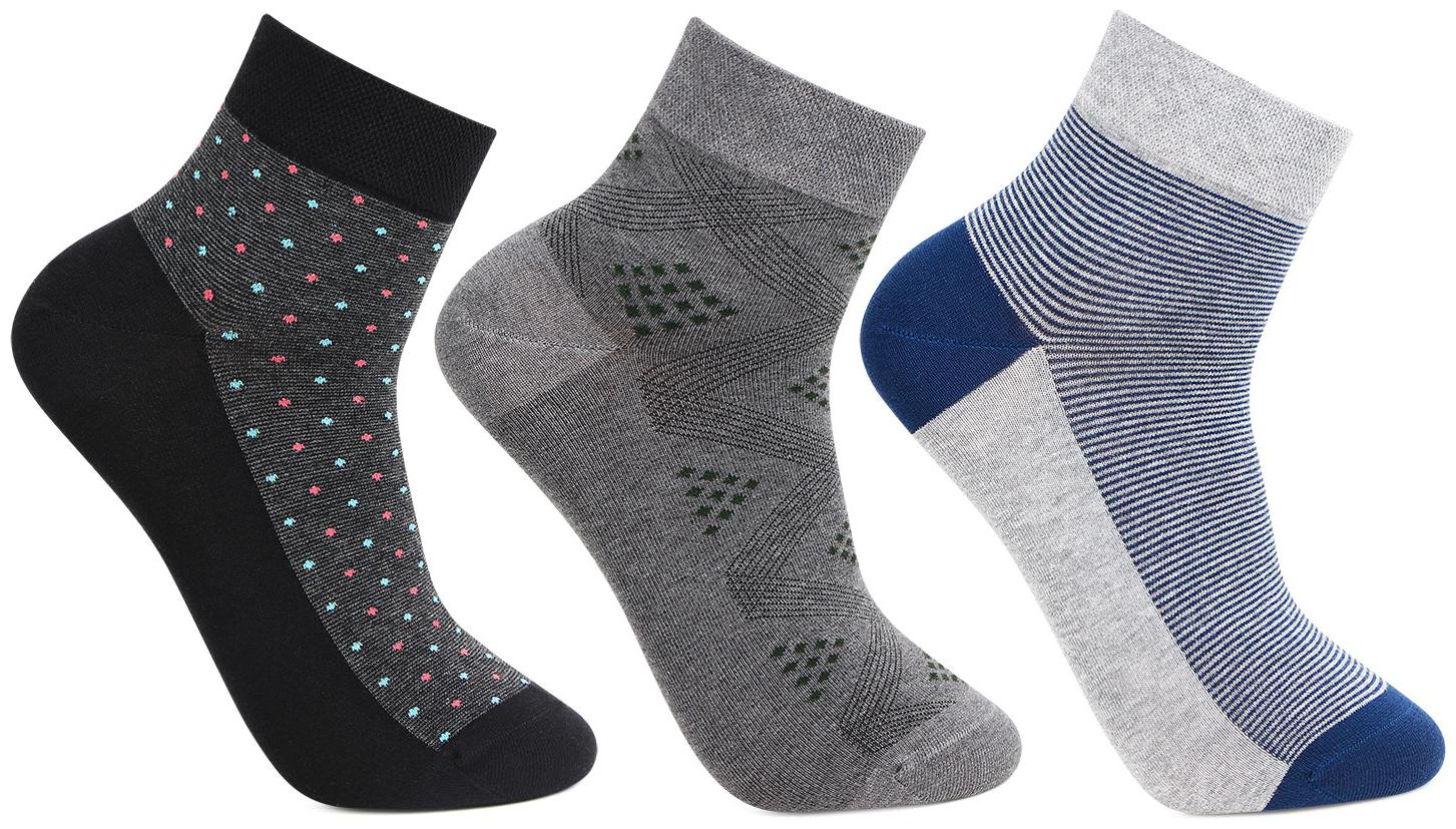 

Bonjour Assorted Cotton Ankle length socks ( Pack of 3 )