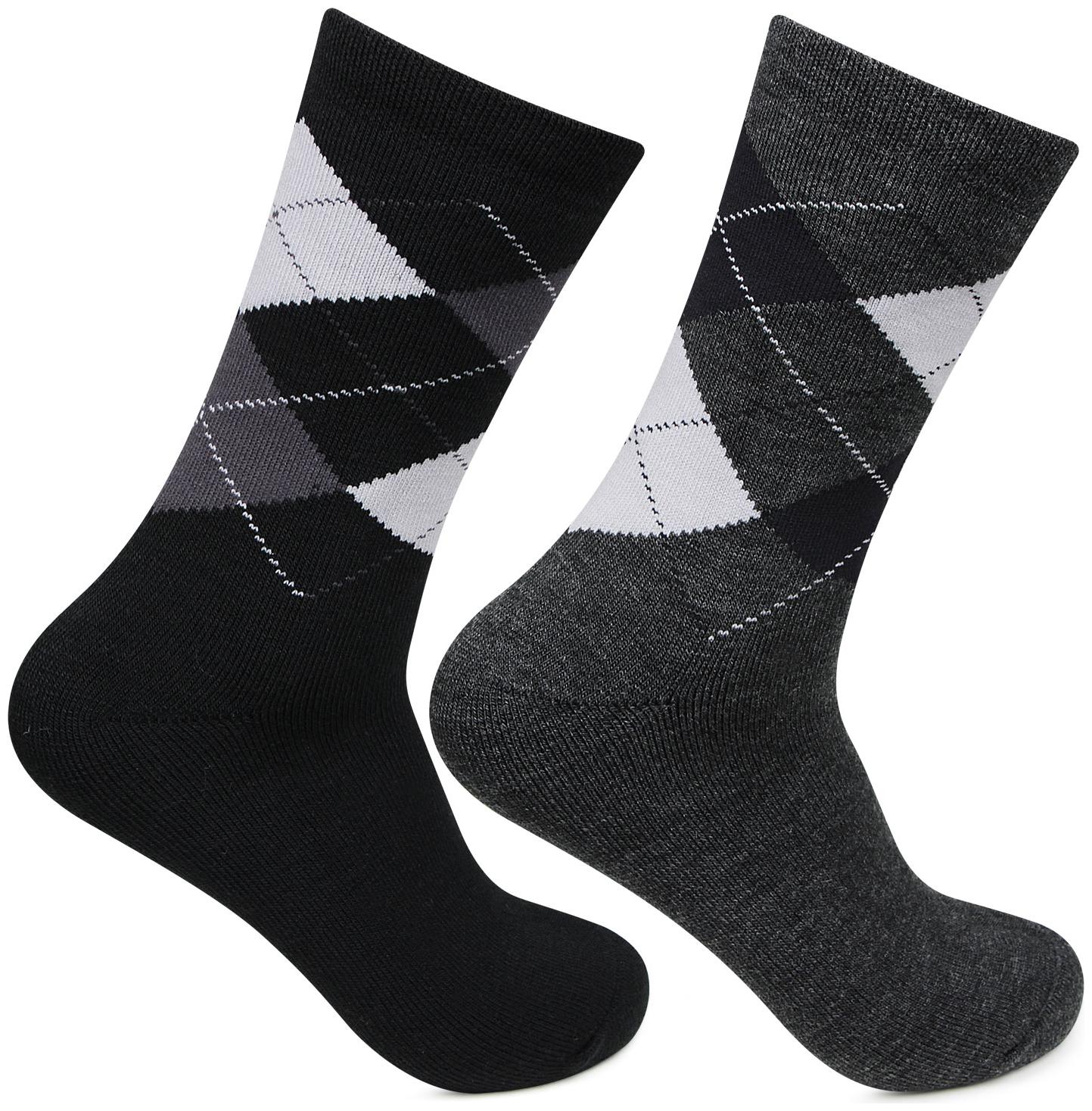 

Bonjour Navy blue Black Cotton Calf length socks ( 2 pairs )