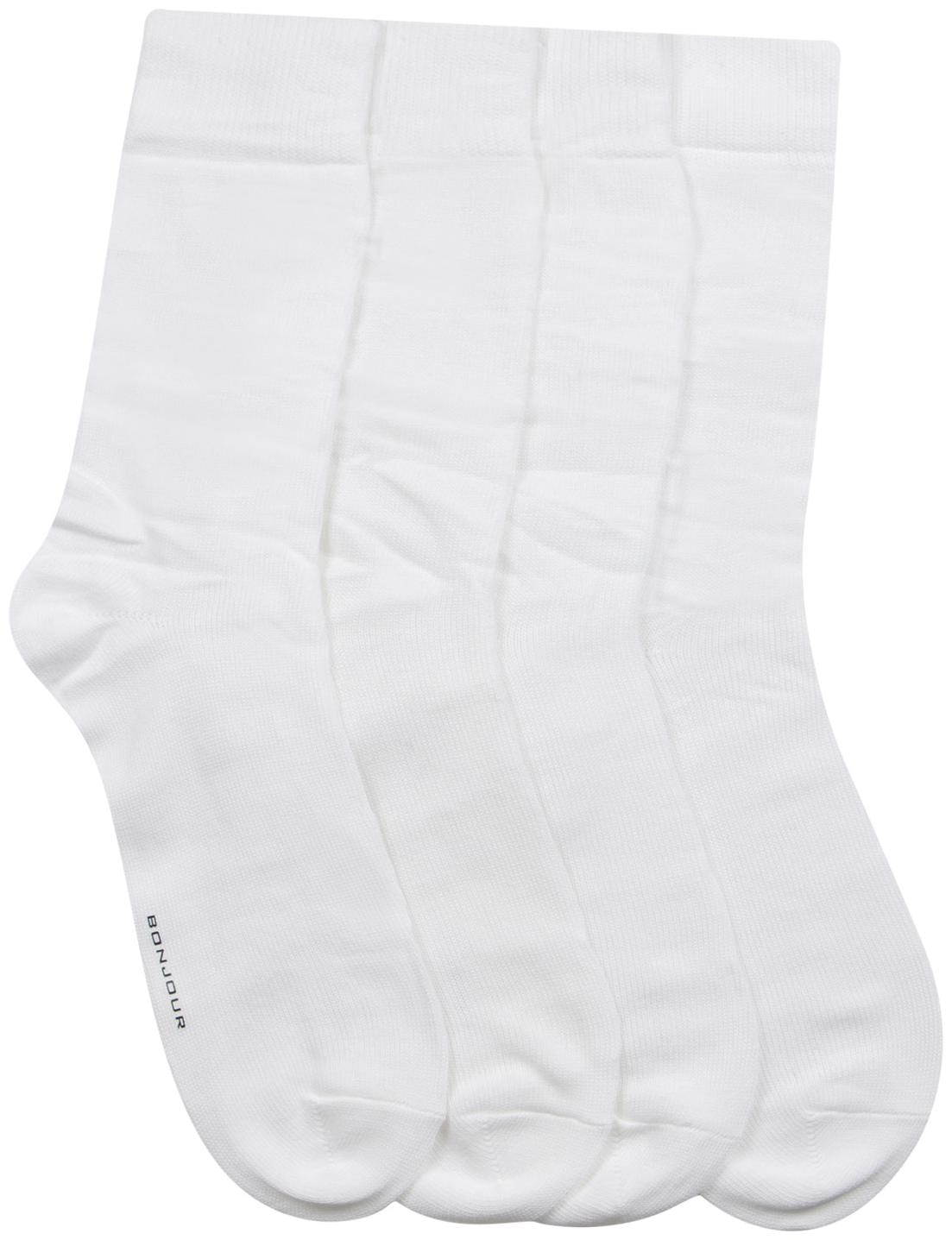 

Bonjour White Cotton Crew length socks ( 4 pairs )