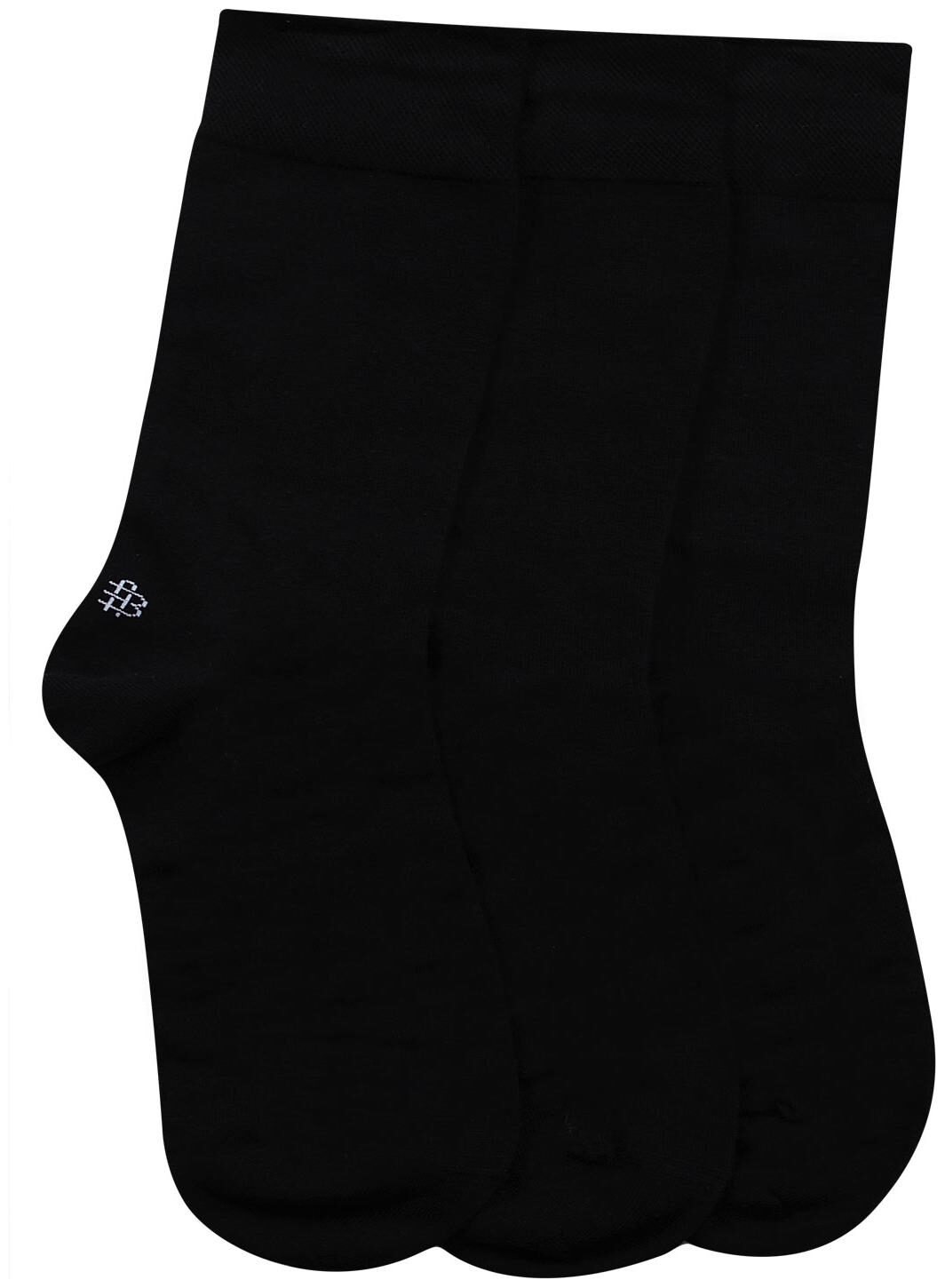 

Bonjour Black Cotton Crew length socks ( 3 pairs )