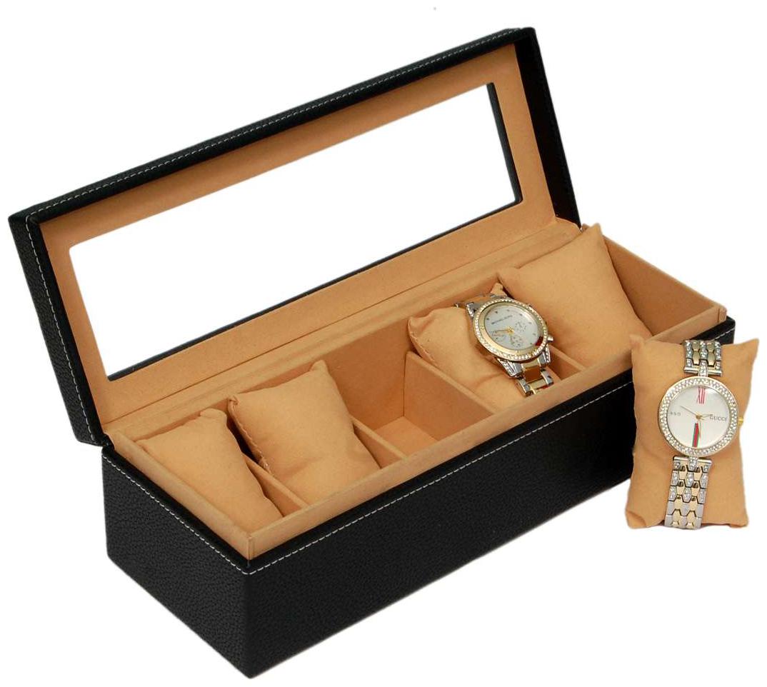 

Borse BWC024 Trasparent Top Watch Case for 5 Watches