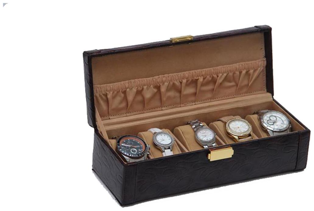 

Borse Trendy Dark Brown Watch Case- 5 Compartment