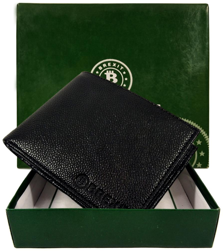 

Brexit Men Black Leather Bi-Fold Wallet ( Pack of 1 )