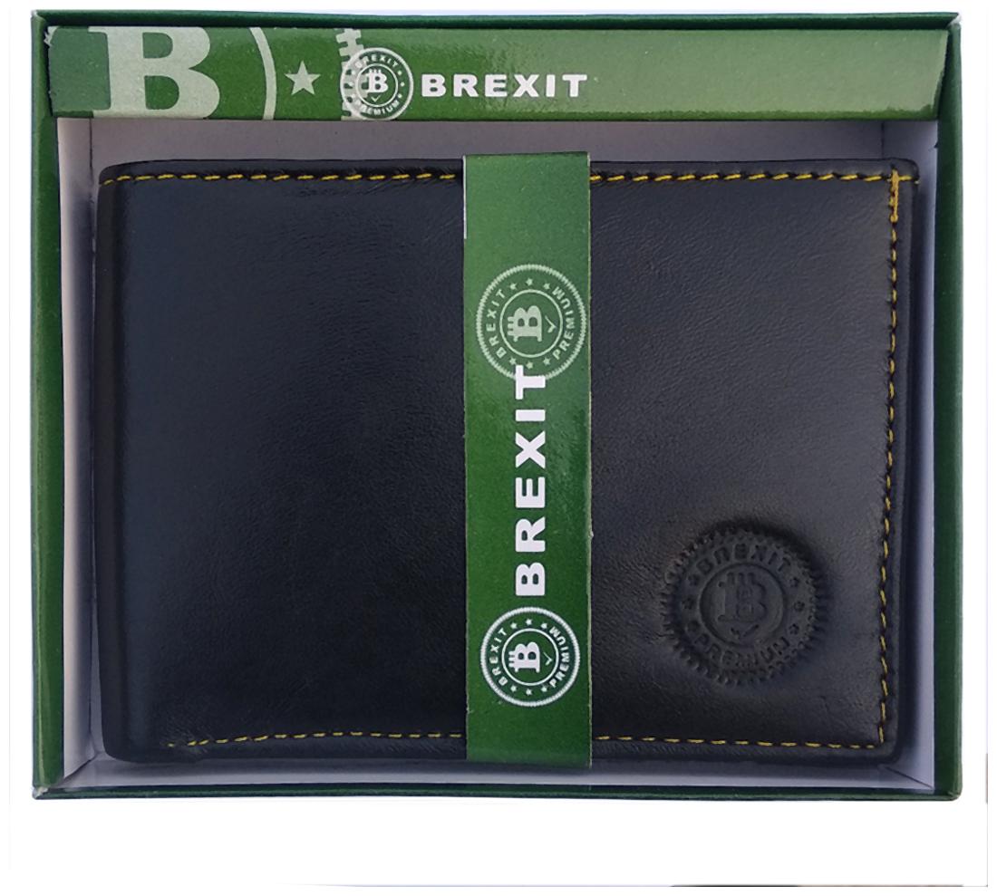 

Brexit Men Black Leather Bi-Fold Wallet ( Pack of 1 )