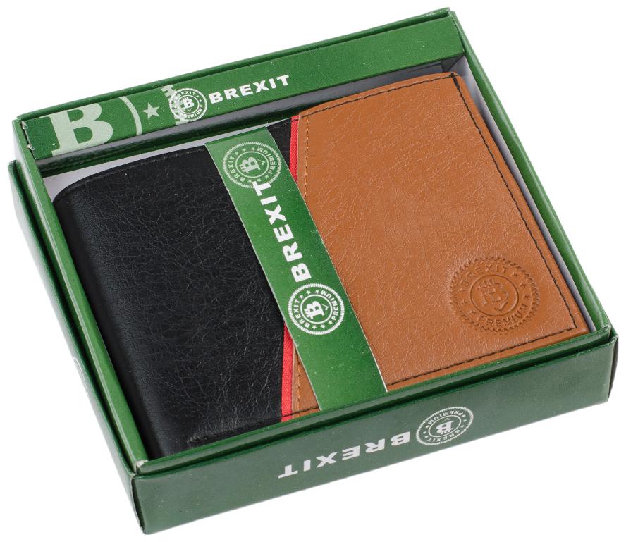 

Brexit Men Black Leather Bi-Fold Wallet ( Pack of 1 )