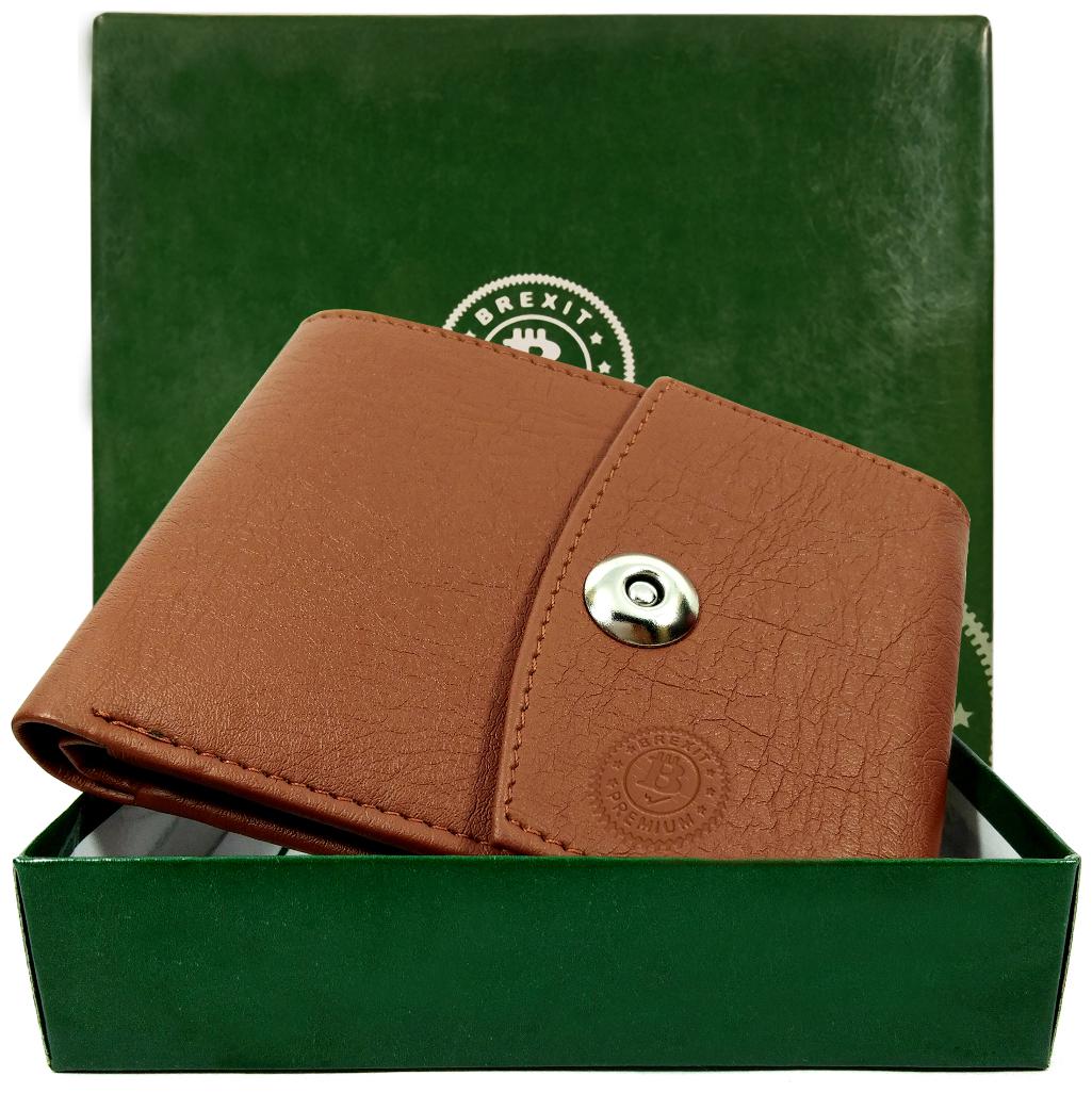 

Brexit Men Black Leather Bi-Fold Wallet ( Pack of 1 )