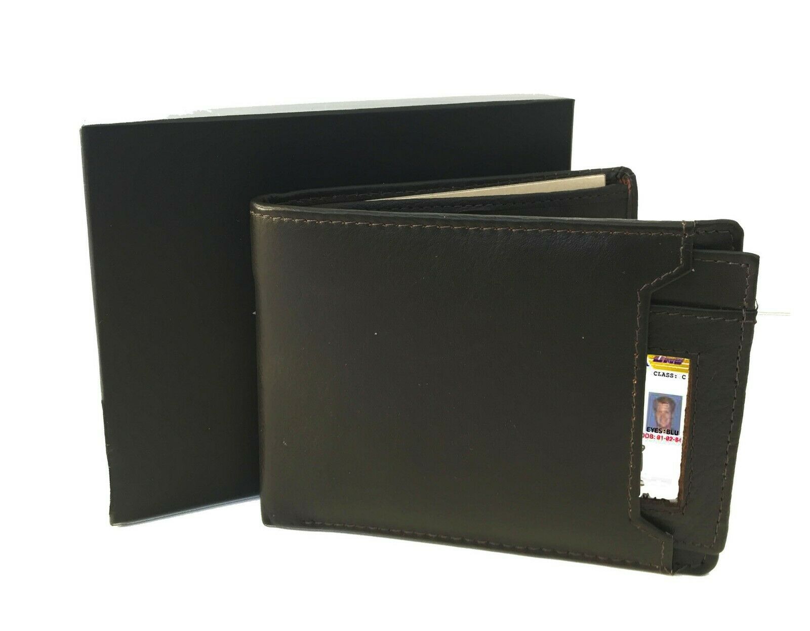 

Brown Handcrafted Cowhide Genuine Leather Men s Bifold Premium Wallet ID Holder