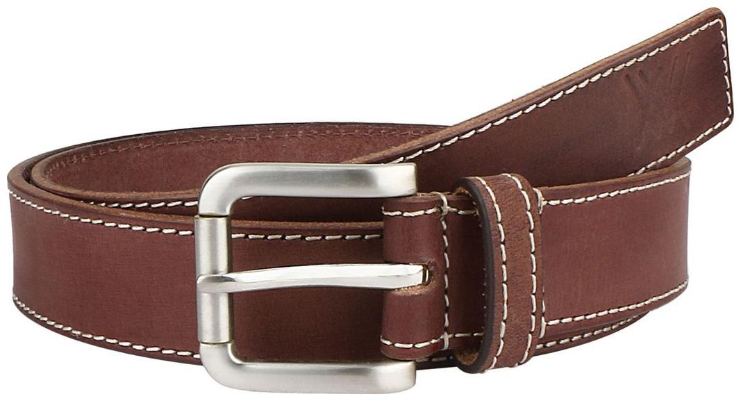 

Brown Matte Stitched Design Leather Belt By Aditi Wasan