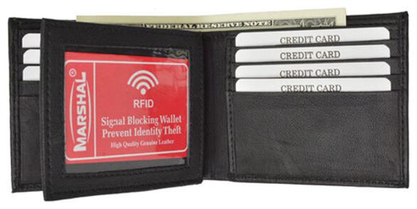 

Brown RFID Blocking Men s Bifold Leather European Wallet Center Flap