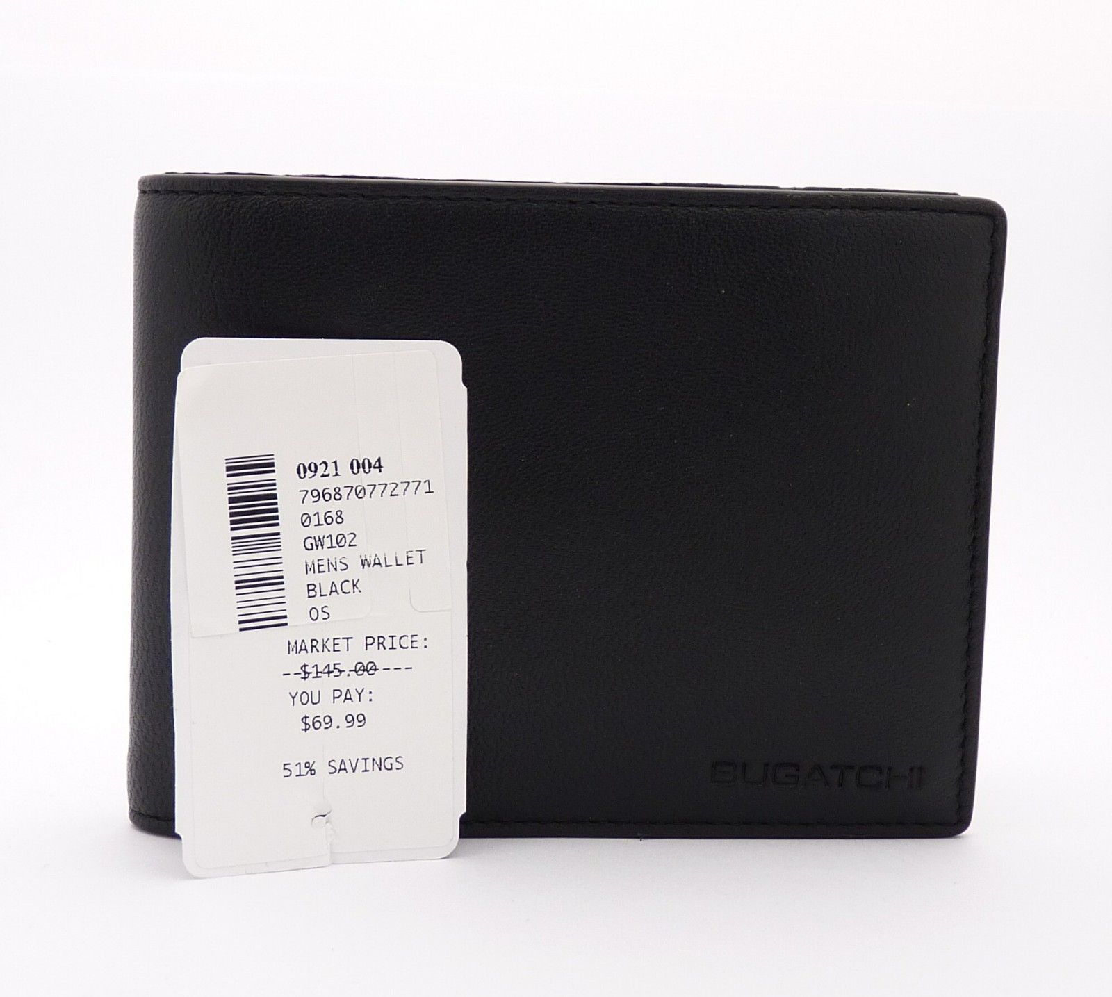 

Bugatchi Men s Leather Black Bi-Fold Wallet GW102 FREE SHIPPING
