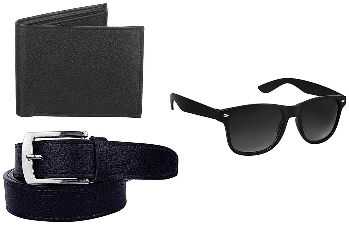 

Buy Imperior Black leatherette Belt And Get Wallet And Sunglass Free