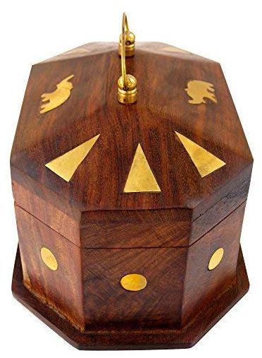 

BuyCrafts Elephant Decor Handmade Wooden Jewellery Organizer Box for Women