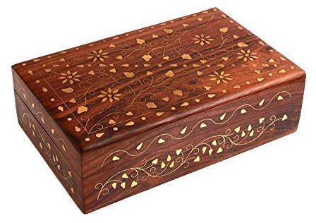 

BuyCrafts Wooden Jewellery Box for Women Jewel Organizer Flower D cor