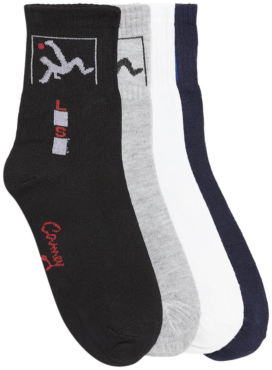 

Camey Multi Cotton Calf length socks ( Pack of 4 )