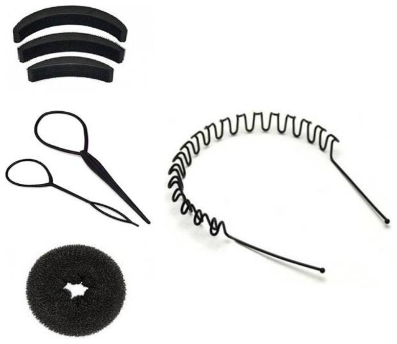 

CKE Combo Pack of 3 Puff Maker 2 Ponytil Maker and 1 Donut with Free 1 Hair Band