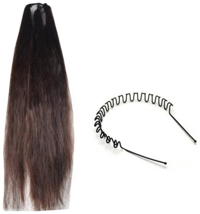 

CKE Brown 24inch Hair Choti with Free Zig Zag Hair Band