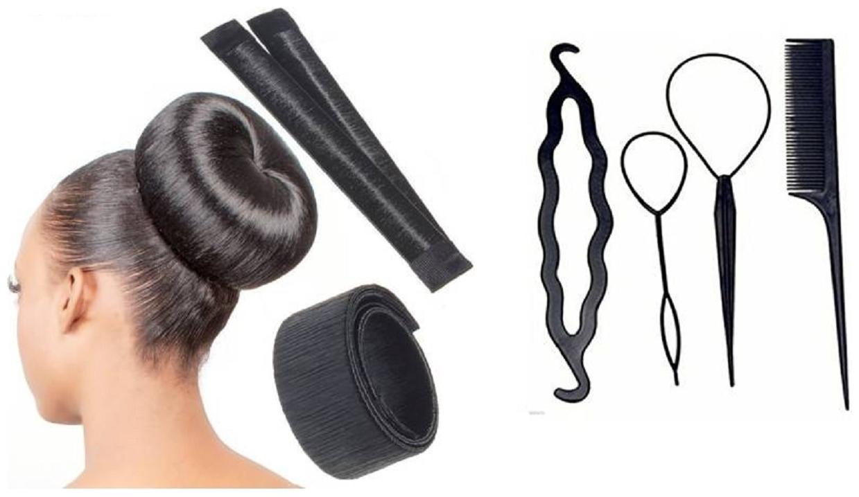 

CKE Set of 2 Brown and Black Hair Rubbers Juda with Free Zig Zag Hair Band