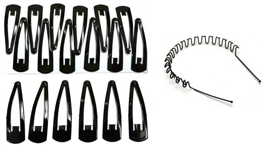 

CKE Big and Small Sizes Hair Clips with Free 1 Zig Zag Hair Band