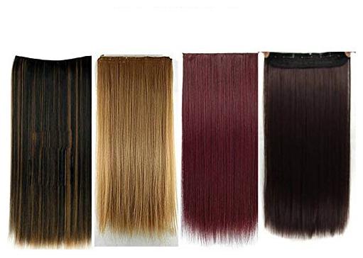 

CKE Straight Full Head Synthetic Fibre Clip In Hair Extensions 5 Clips Based 26inch - For Women And Girls - Feel Like Real Hairs - Premium Quality with 4 Colors