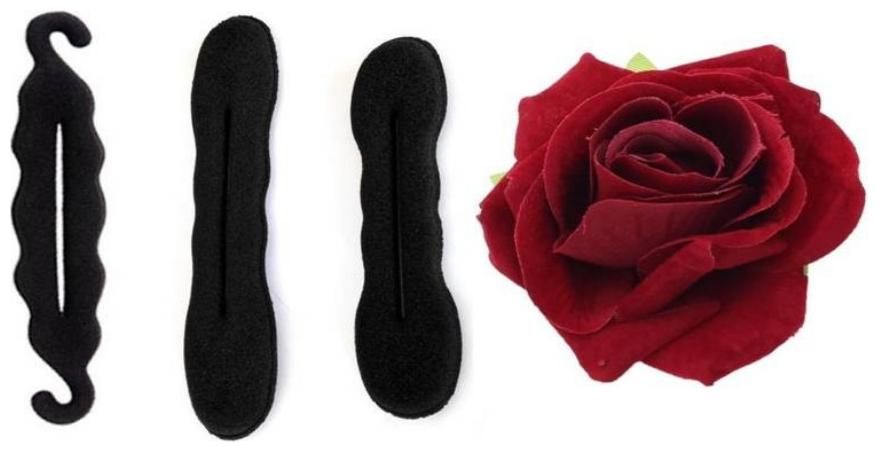 

CKE 3 Shapes Designs Bun Juda Extenshion Maker with Free 1 Red Rose Hair Clip