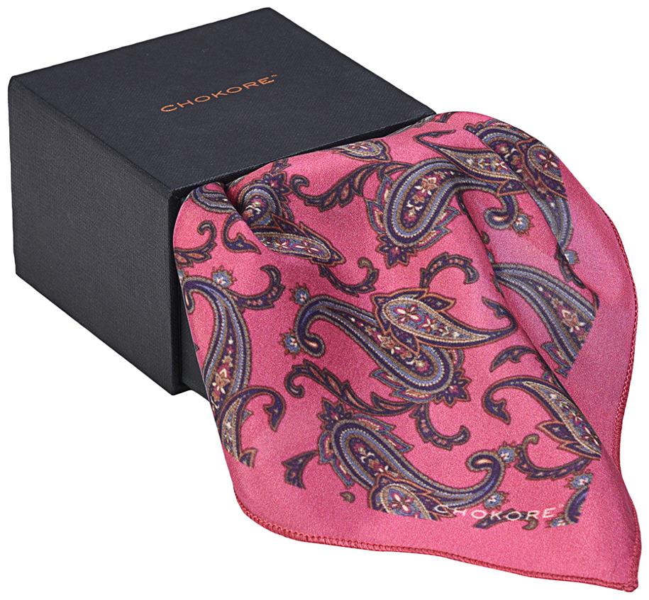 Chokore Magenta Silk Pocket Square from the Marble Design range/_ MB81401/_69C