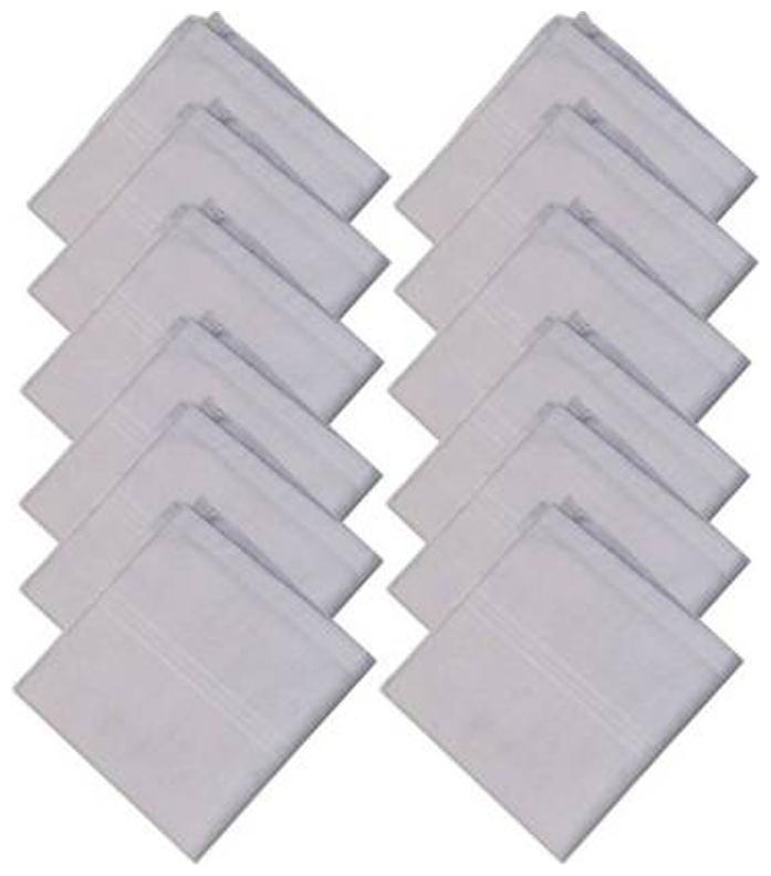 

Clarita Cotton Men s Handkerchief Combo Pack of 12 (White-Colour)