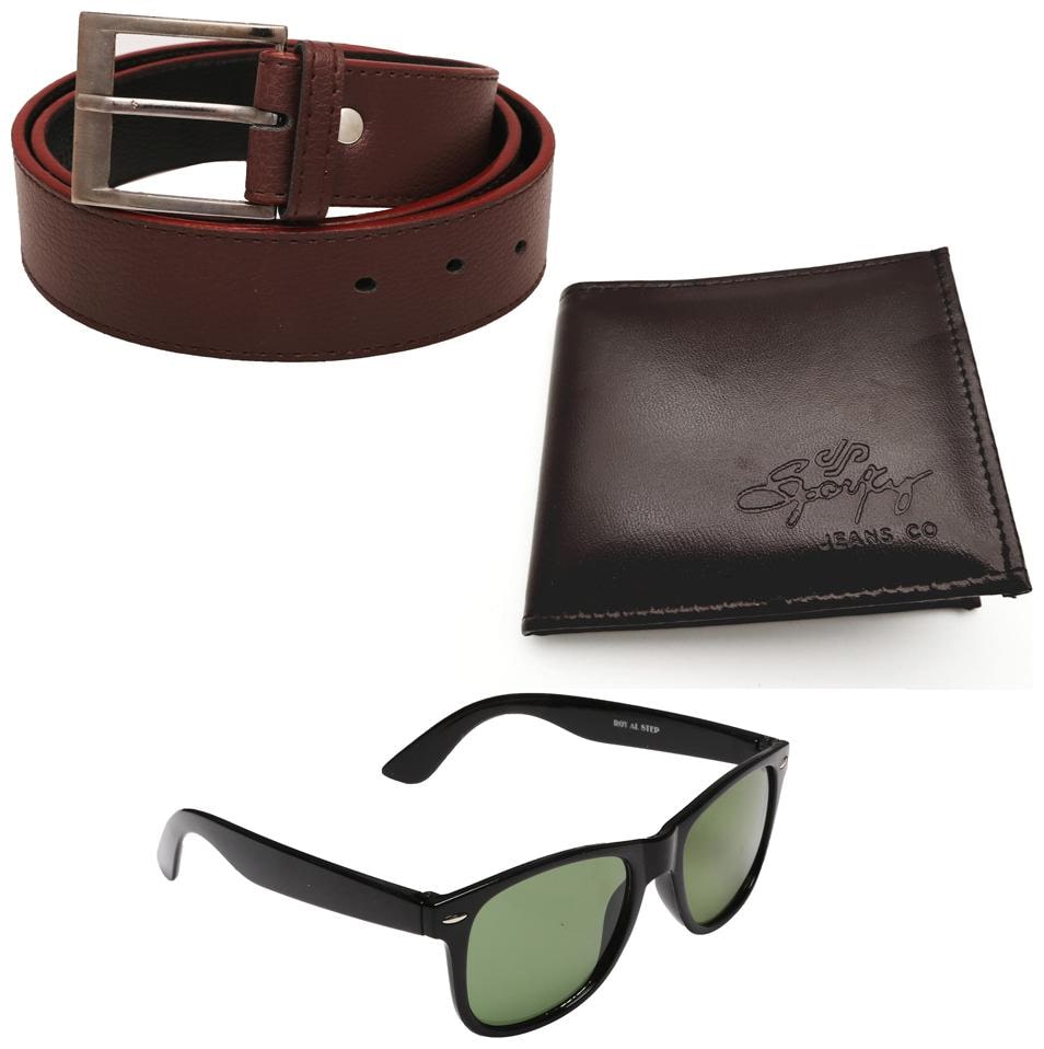 Combo of Sunglasses, Wallet & Belt