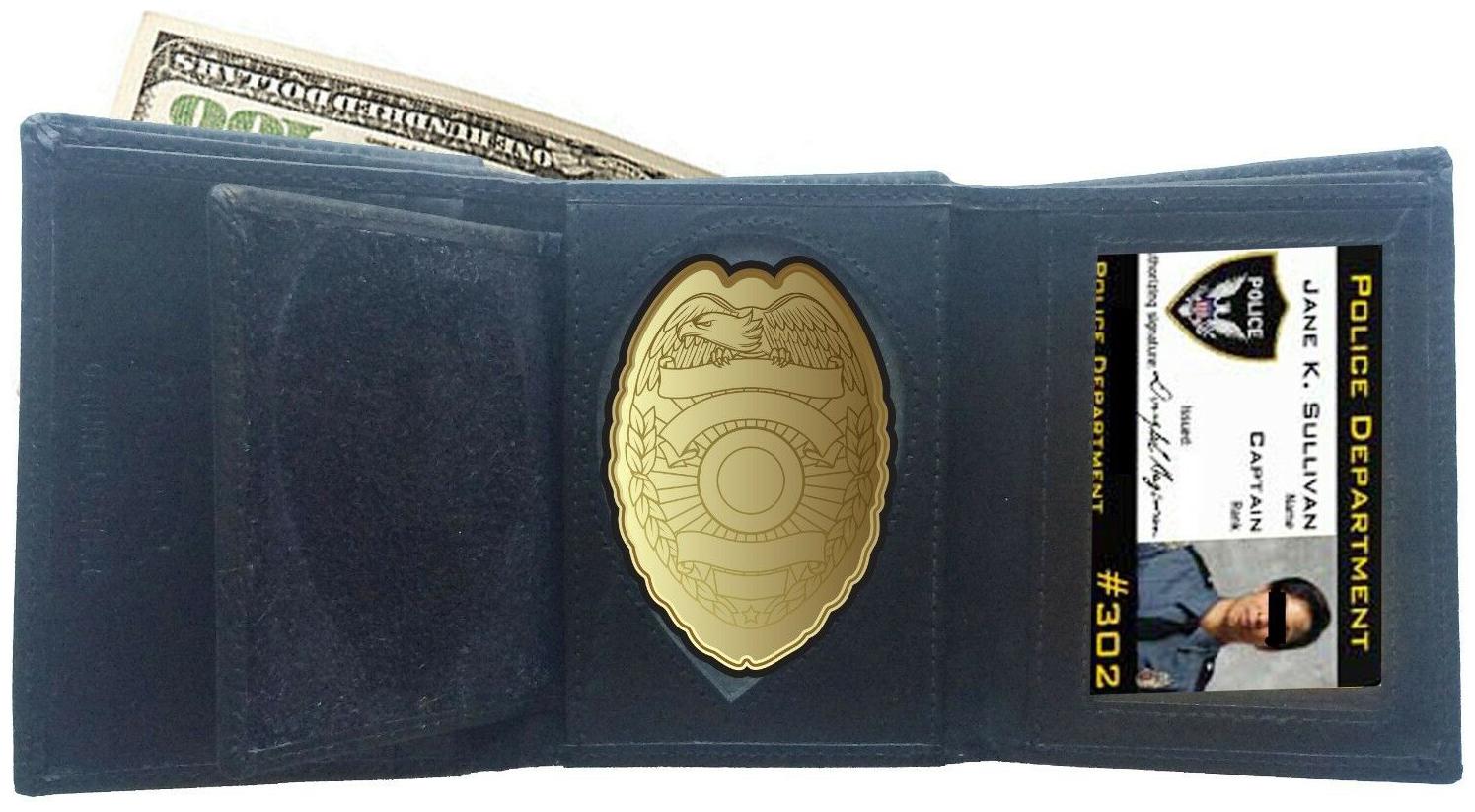 

Concealed Carry Badge Case Holder Men s Wallet Genuine Leather Security Black