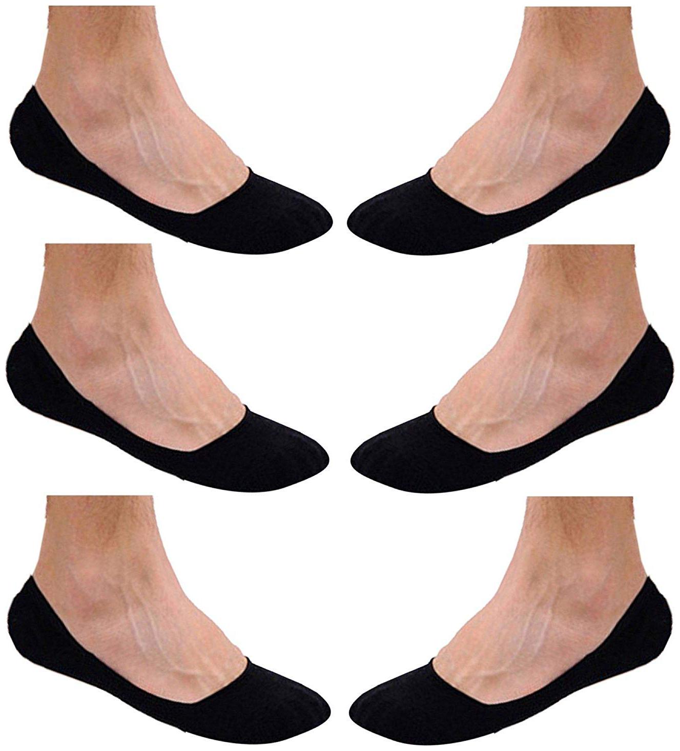 

COTSON Black Loafer Socks For Mens (Pack of 6)
