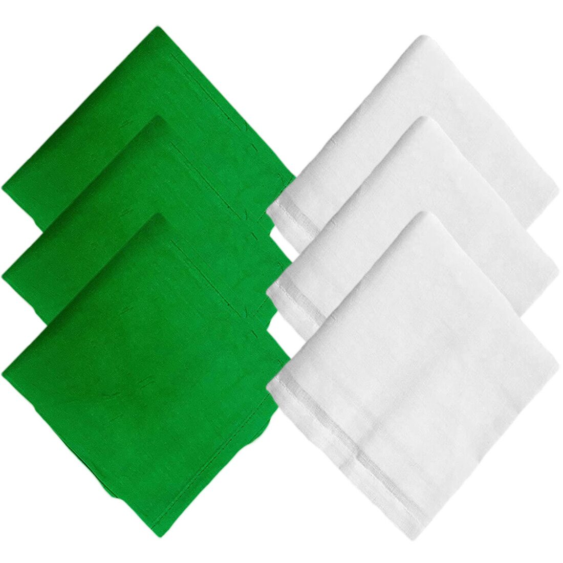 

Cotson Green White Cotton Handkerchiefs ( Pack of 6 )
