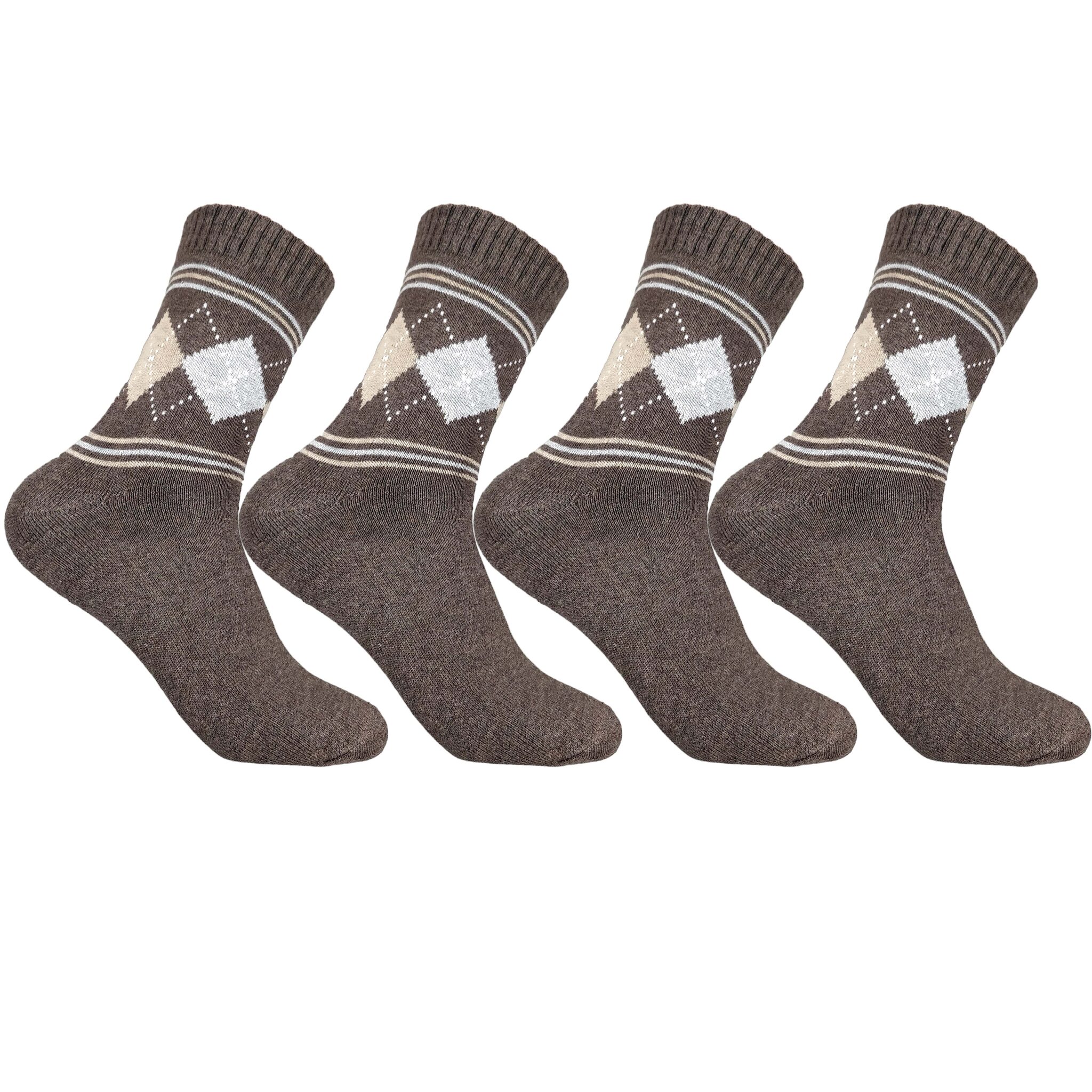 

Cotson Brown Wool Crew length socks ( Pack of 4 )