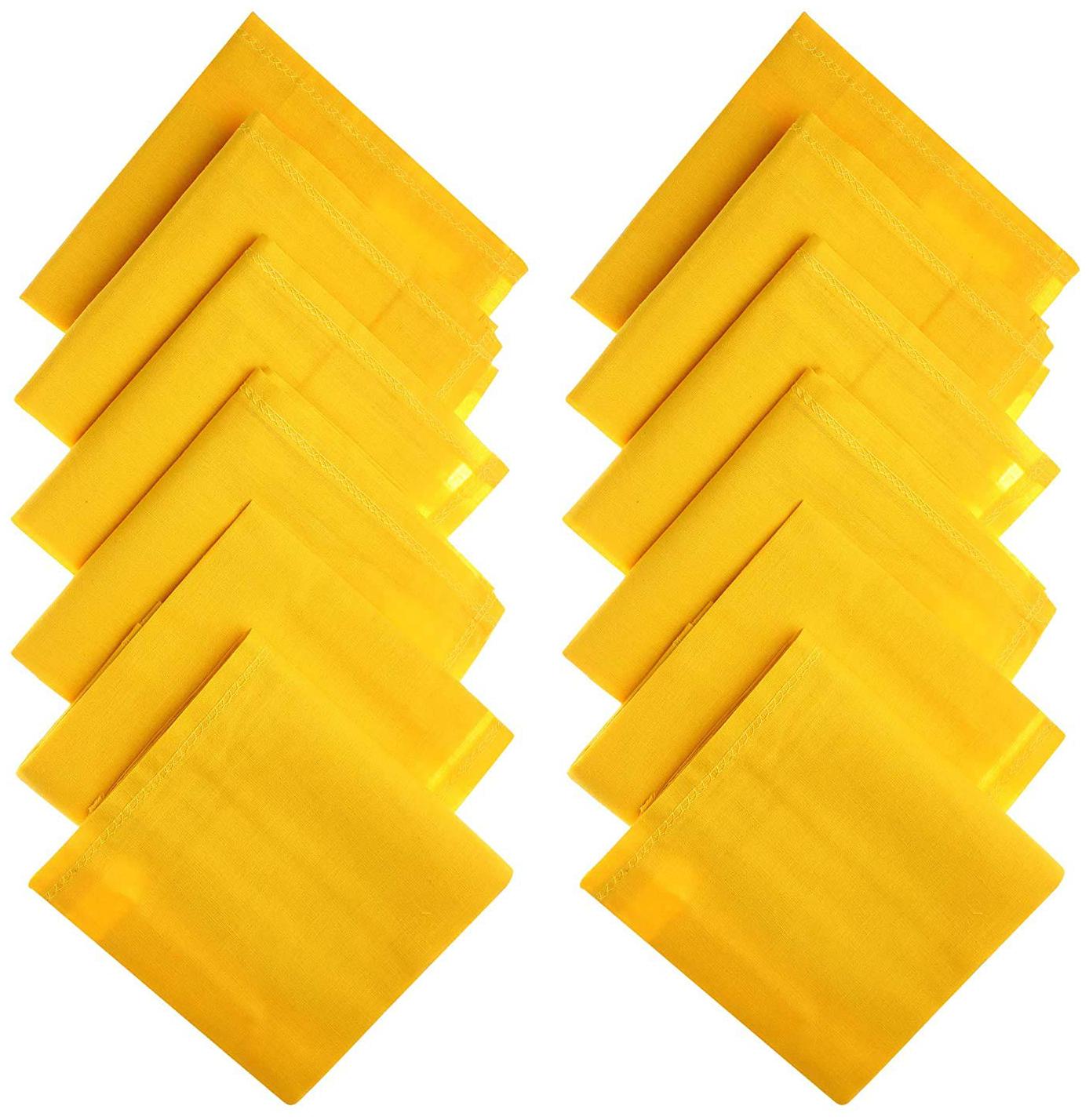 

Cotson Men s Yellow Cotton Plain Handkerchiefs Pack of 12