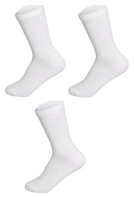 

Cotson White Cotton Calf length socks ( Pack of 3 )