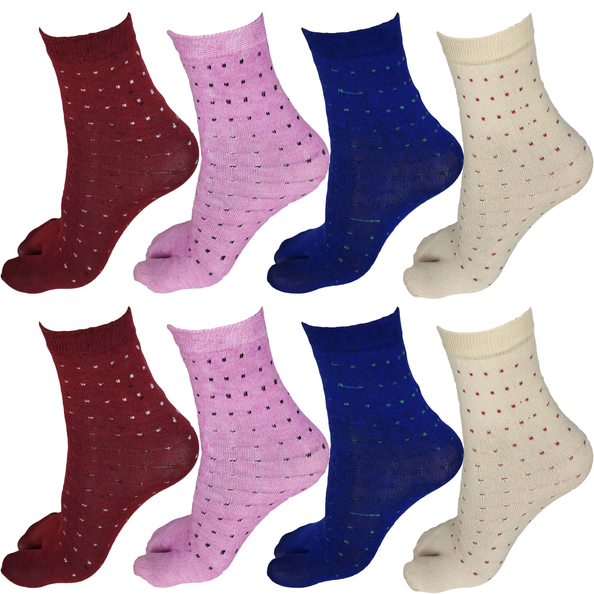 

Cotson Women Cotton Thumb Ankle Length Socks (Pack of 8 Multi Color)