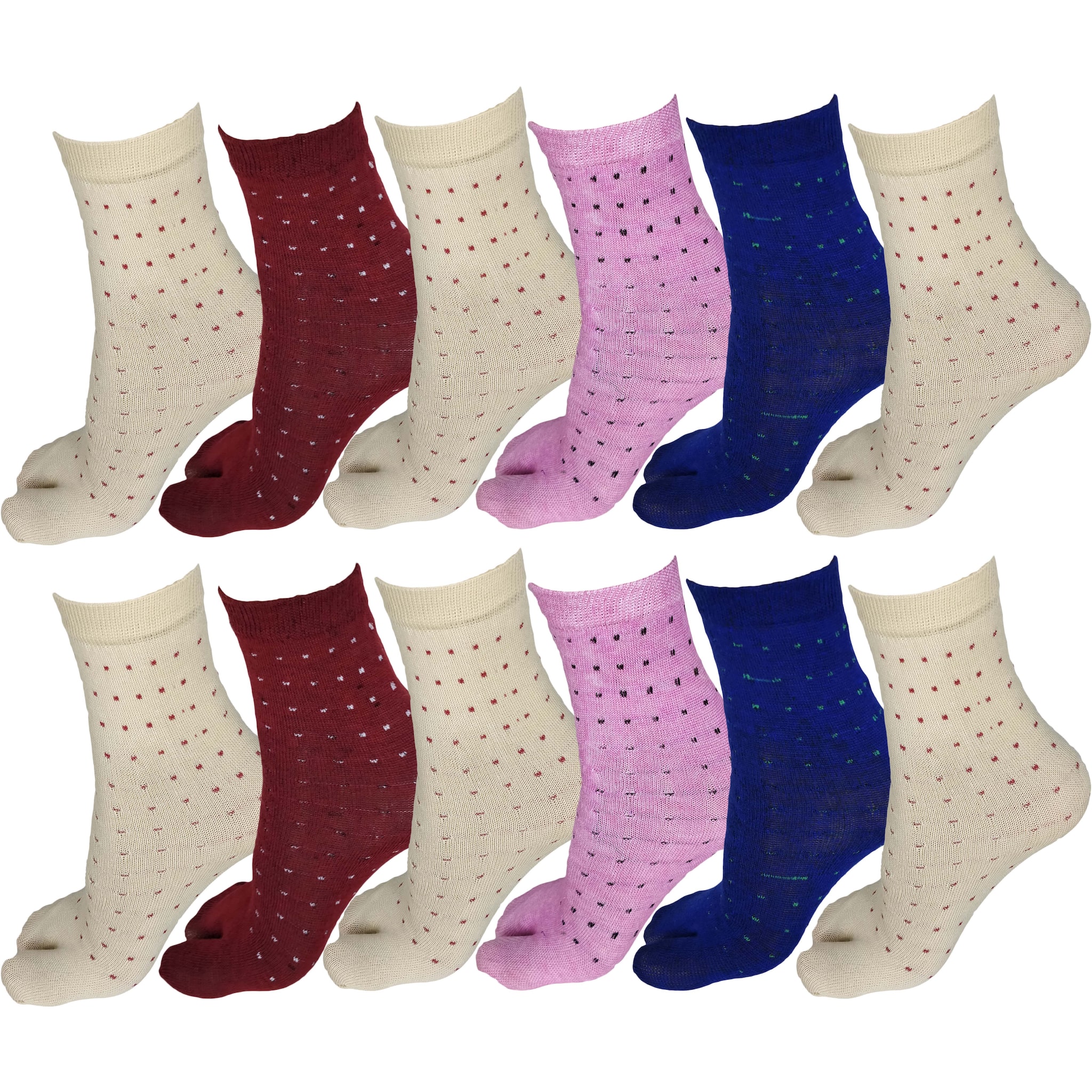 

Cotson Women Cotton Thumb Ankle Length Socks (Pack of 12 Multi Color)