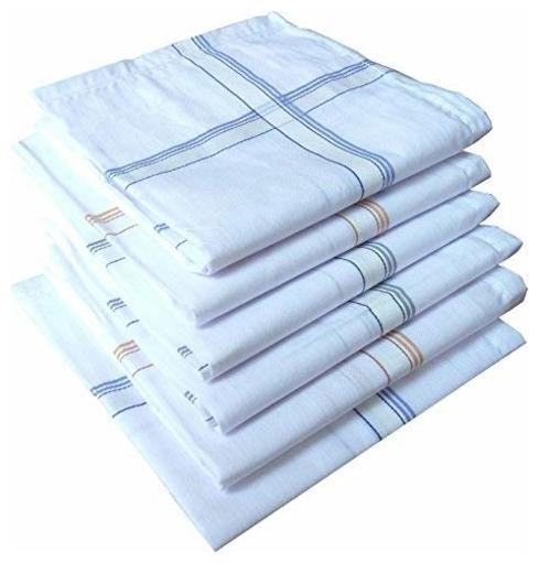

Cotton Business Handkerchiefs ( White) - Set of 6 pcs