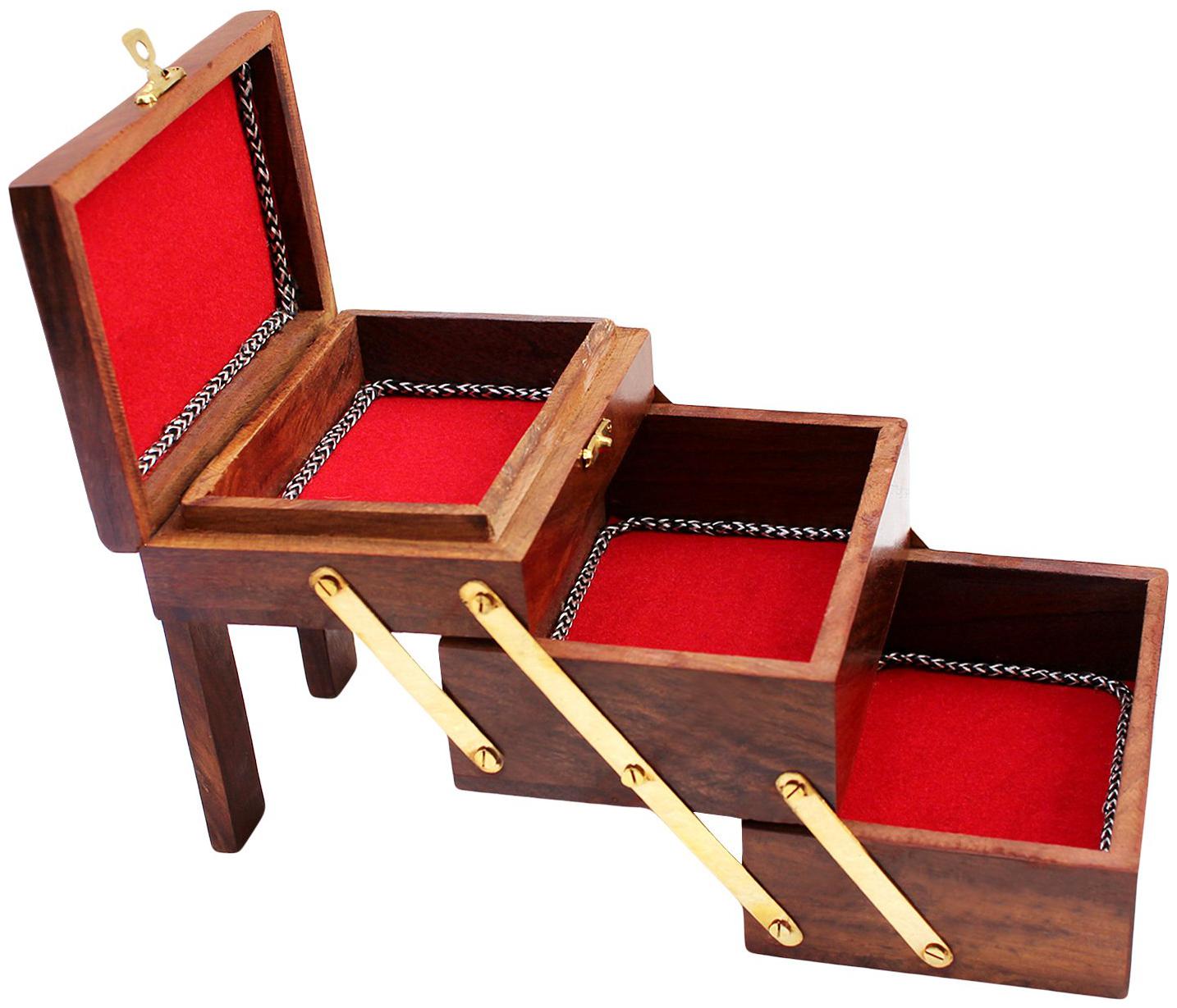 

CraftShoppee ewellery Box for Women Wooden Flip Flap Handmade Gift 8 inch