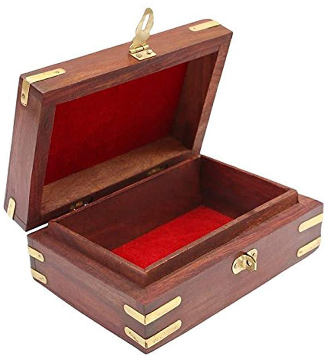 

CraftShoppee Wooden Jewellery Box for Women Jewel Organizer Hand Carved Carvings (5 in 1) Gift Items