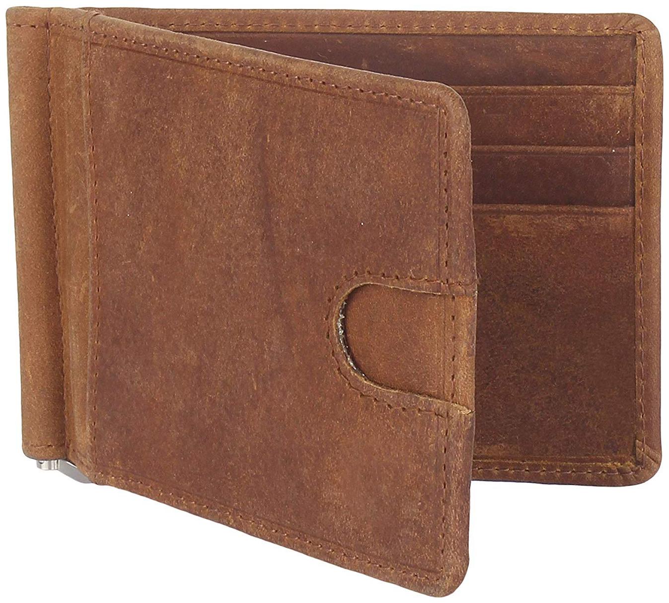 

CRAFTWOOD Men Brown Leather Money Clip Wallet ( Pack of 1 )
